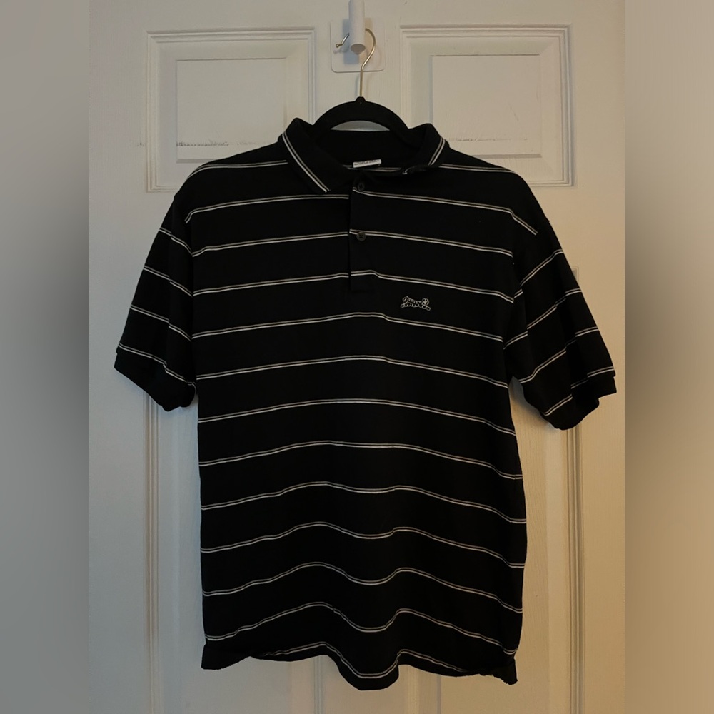 Le Tigre Vintage Black Polo with Beige Stripes